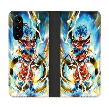 Housse Cuir Portefeuille Pour Samsung Galaxy A57 5G Manga Dragon Ball Sangoku Blanc