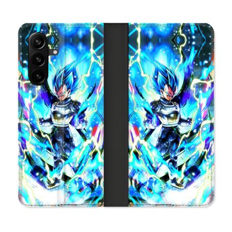 Housse Cuir Portefeuille Pour Samsung Galaxy A57 5G Manga Dragon Ball Vegeta Bleu