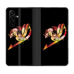 Housse Cuir Portefeuille Pour Samsung Galaxy A57 5G Manga Fairy Tail Logo Noir