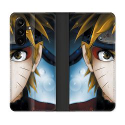 Housse Cuir Portefeuille Pour Samsung Galaxy A57 5G Manga Naruto Blanc
