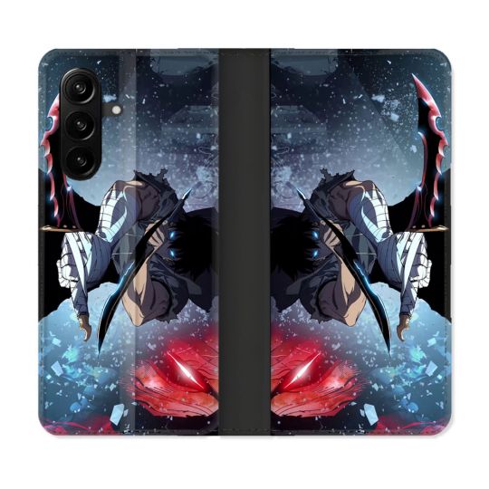 Housse Cuir Portefeuille Pour Samsung Galaxy A57 5G Manga Solo Leveling Sung Epee