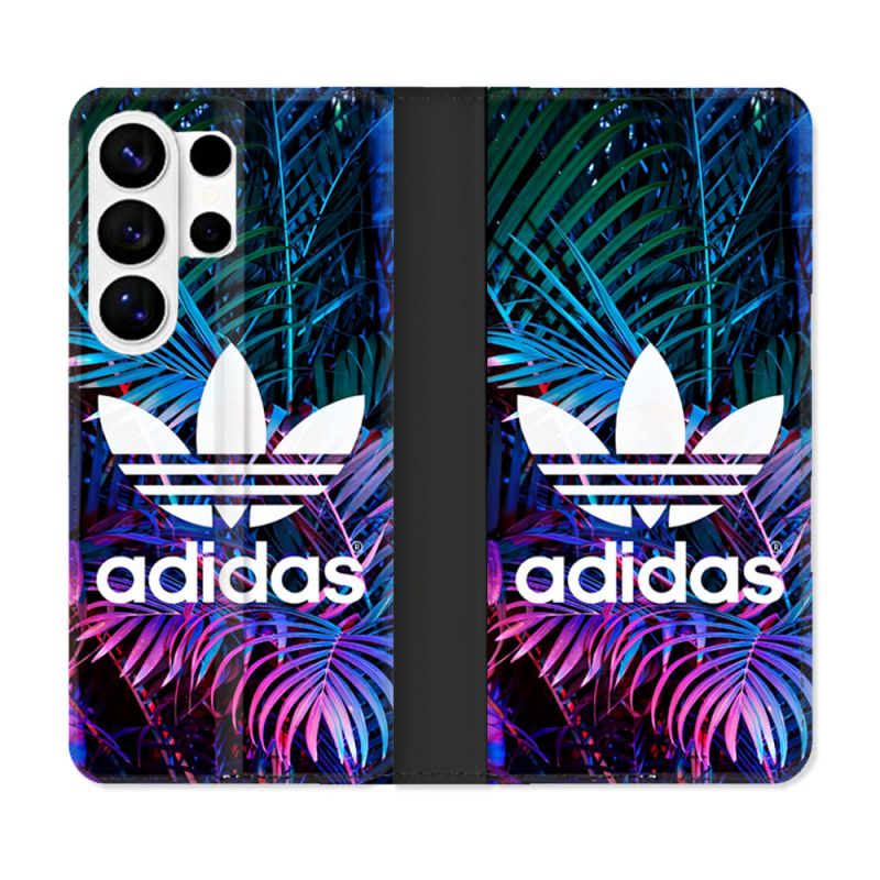 Housse cuir portefeuille Pour Samsung Galaxy S26 Ultra Adidas Palmier