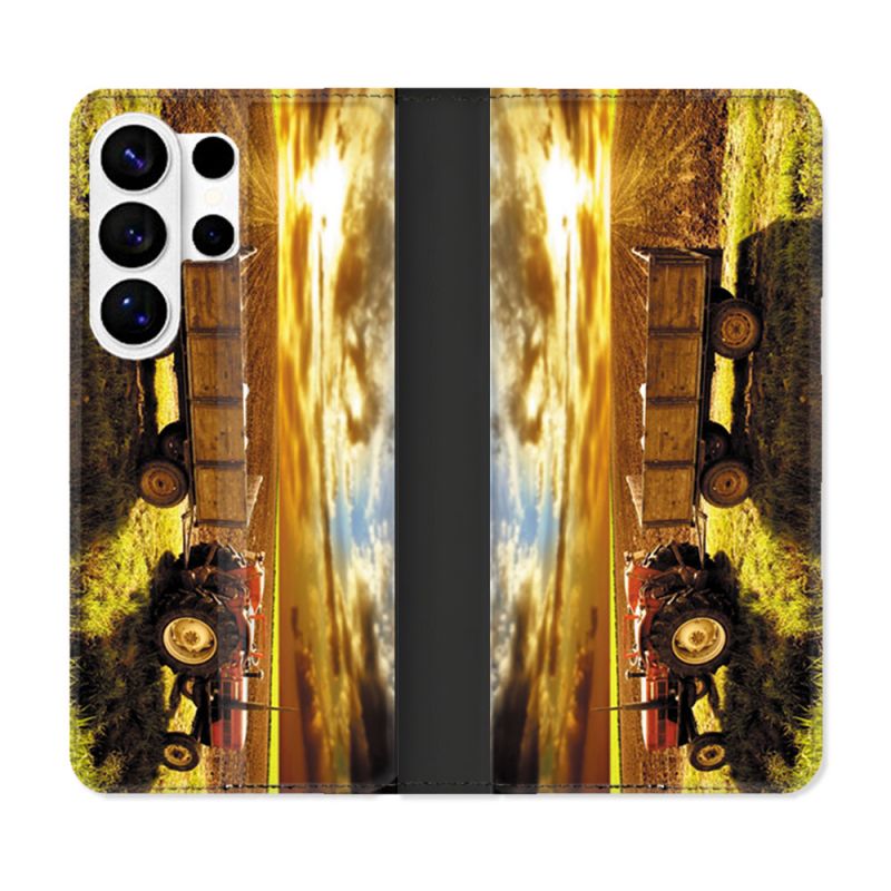Housse cuir portefeuille Pour Samsung Galaxy S26 Ultra Agriculture Tracteur Color