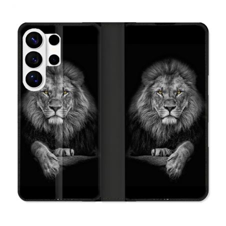 Housse cuir portefeuille Pour Samsung Galaxy S26 Ultra Animal Lion Majestueux