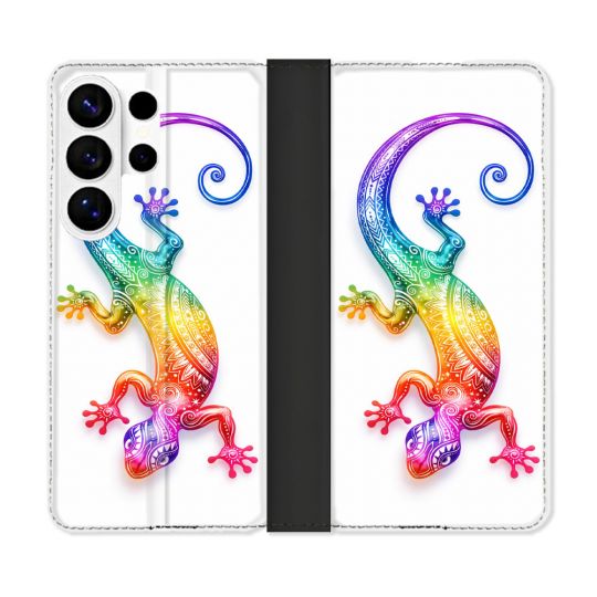 Housse cuir portefeuille Pour Samsung Galaxy S26 Ultra Animal Salamandre Color 2026
