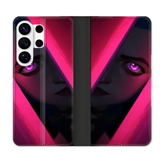 Housse cuir portefeuille Pour Samsung Galaxy S26 Ultra Arcane Jinx Rose