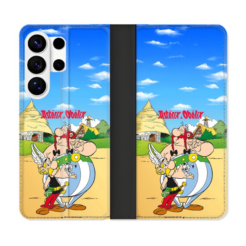 Housse cuir portefeuille Pour Samsung Galaxy S26 Ultra Astérix Obélix Color