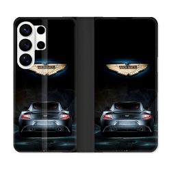 Housse cuir portefeuille Pour Samsung Galaxy S26 Ultra Aston Martin
