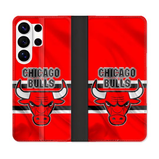 Housse cuir portefeuille Pour Samsung Galaxy S26 Ultra Basket Chicago Bulls