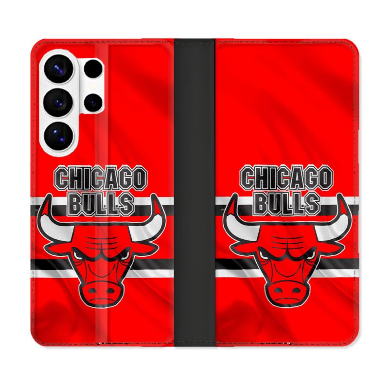 Housse cuir portefeuille Pour Samsung Galaxy S26 Ultra Basket Chicago Bulls