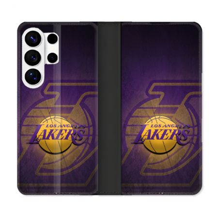 Housse cuir portefeuille Pour Samsung Galaxy S26 Ultra Basket Los Angeles Lakers