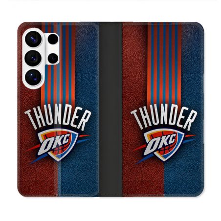 Housse cuir portefeuille Pour Samsung Galaxy S26 Ultra Basket Oklahoma City Thunder