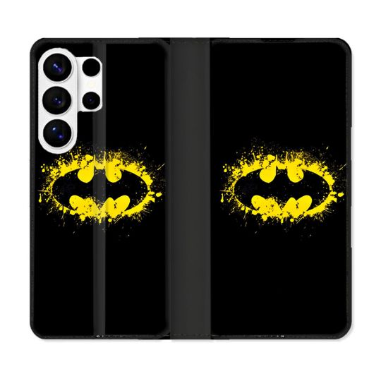 Housse cuir portefeuille Pour Samsung Galaxy S26 Ultra Batman Logo