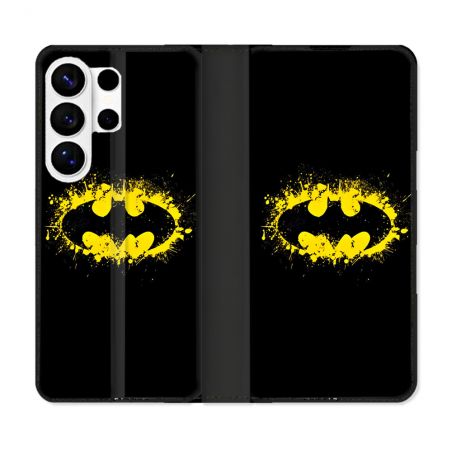 Housse cuir portefeuille Pour Samsung Galaxy S26 Ultra Batman Logo
