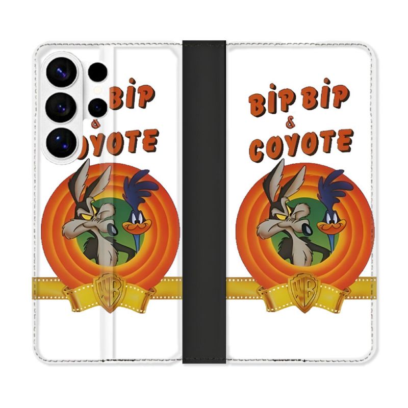 Housse cuir portefeuille Pour Samsung Galaxy S26 Ultra Bip Bip Coyote