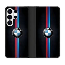 Housse cuir portefeuille Pour Samsung Galaxy S26 Ultra BMW Logo