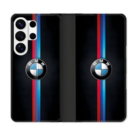 Housse cuir portefeuille Pour Samsung Galaxy S26 Ultra BMW Logo