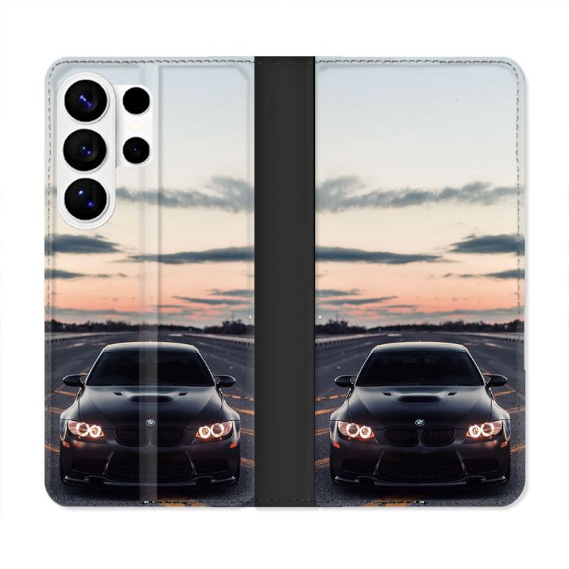 Housse cuir portefeuille Pour Samsung Galaxy S26 Ultra BMW Serie