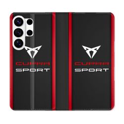 Housse cuir portefeuille Pour Samsung Galaxy S26 Ultra Cupra