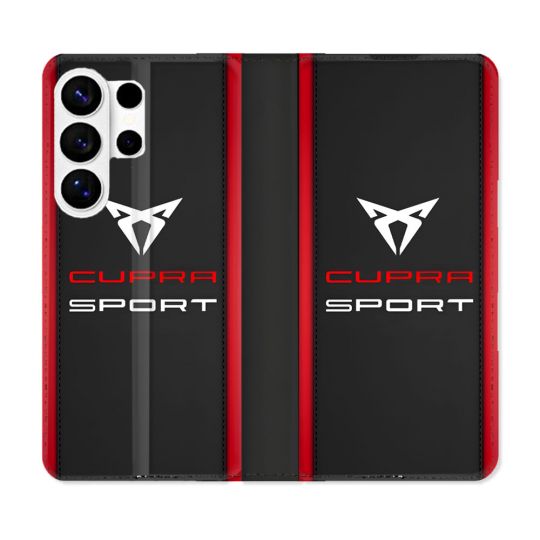 Housse cuir portefeuille Pour Samsung Galaxy S26 Ultra Cupra