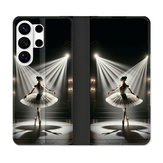 Housse cuir portefeuille Pour Samsung Galaxy S26 Ultra Danseuse Lumière