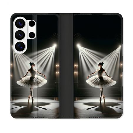 Housse cuir portefeuille Pour Samsung Galaxy S26 Ultra Danseuse Lumière