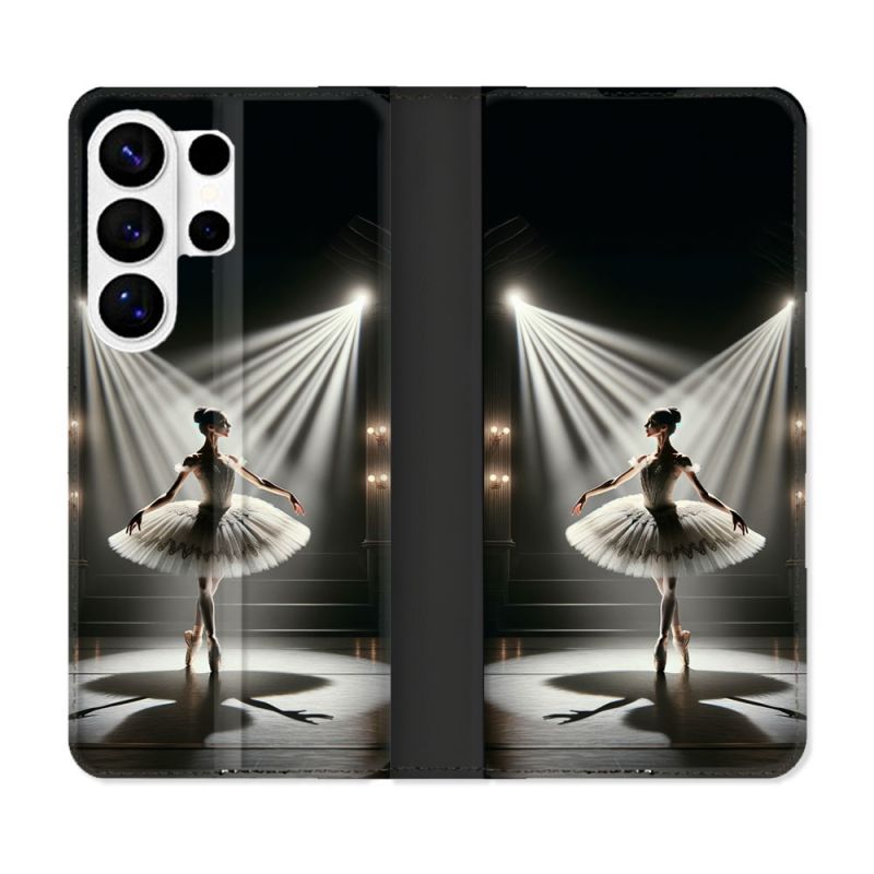 Housse cuir portefeuille Pour Samsung Galaxy S26 Ultra Danseuse Lumière