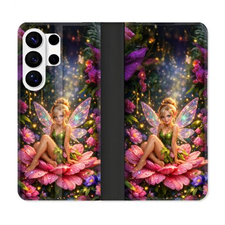 Housse cuir portefeuille Pour Samsung Galaxy S26 Ultra Fantastique Fee Fleur
