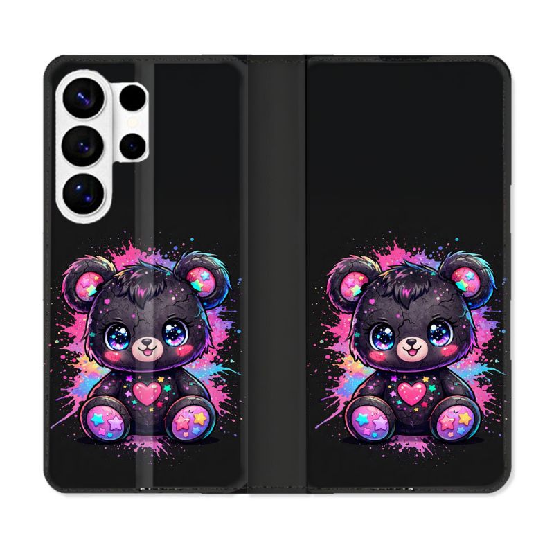 Housse cuir portefeuille Pour Samsung Galaxy S26 Ultra Fantastique Kawaii Mignon