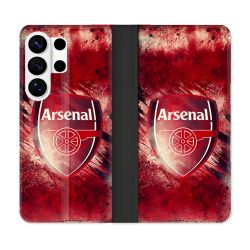 Housse cuir portefeuille Pour Samsung Galaxy S26 Ultra Foot Arsenal