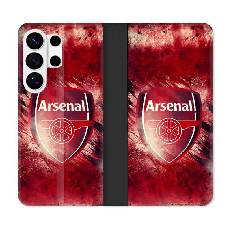 Housse cuir portefeuille Pour Samsung Galaxy S26 Ultra Foot Arsenal