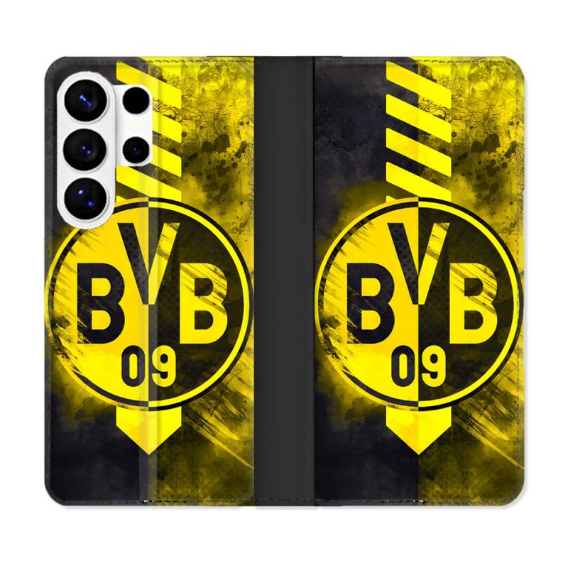 Housse cuir portefeuille Pour Samsung Galaxy S26 Ultra Foot Dortmund