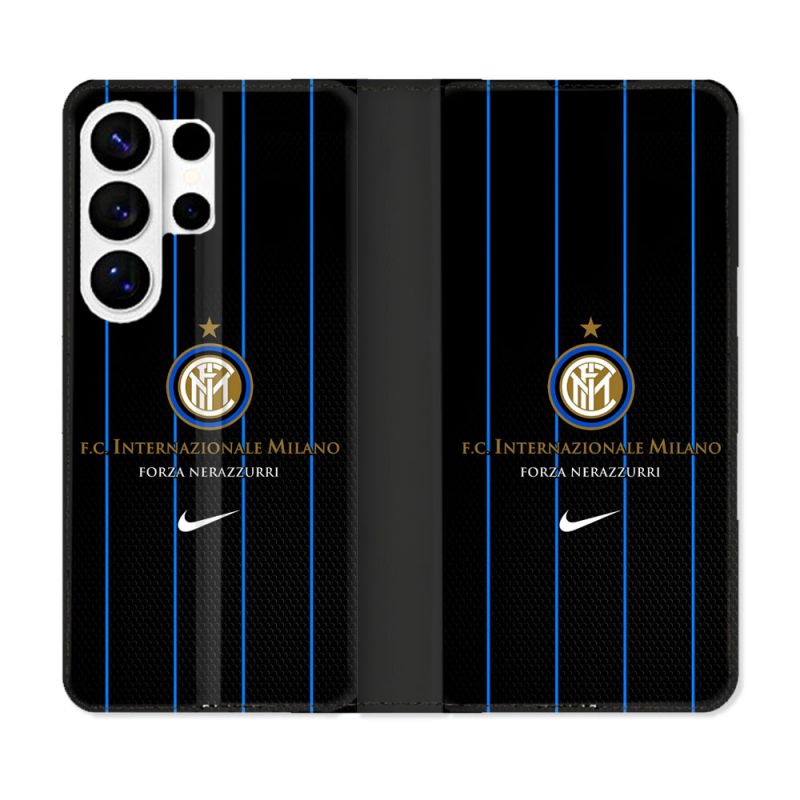 Housse cuir portefeuille Pour Samsung Galaxy S26 Ultra Foot Inter Milan