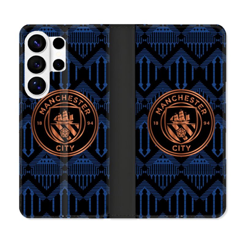 Housse cuir portefeuille Pour Samsung Galaxy S26 Ultra Foot Manchester City