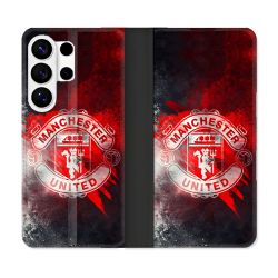 Housse cuir portefeuille Pour Samsung Galaxy S26 Ultra Foot Manchester United