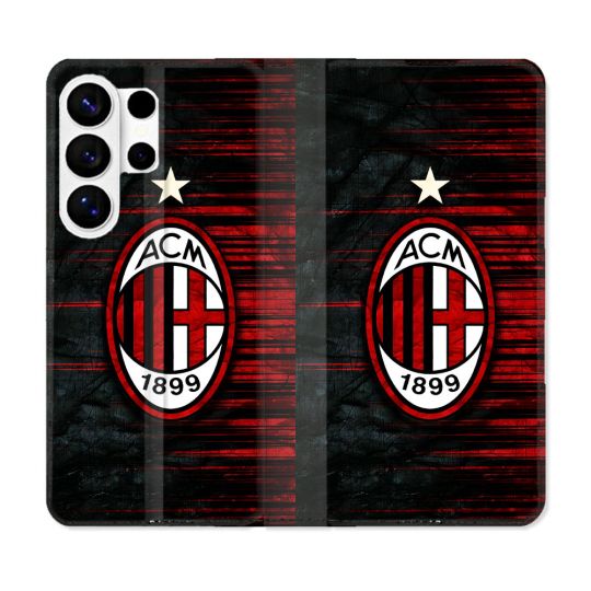 Housse cuir portefeuille Pour Samsung Galaxy S26 Ultra Foot Milan AC