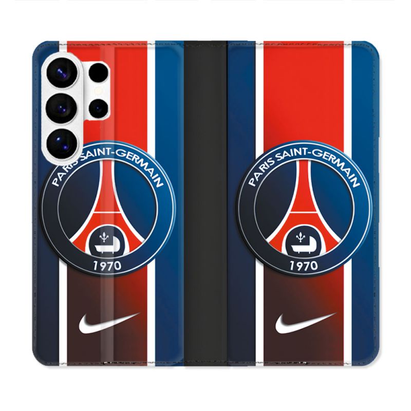 Housse cuir portefeuille Pour Samsung Galaxy S26 Ultra Foot PSG 1970
