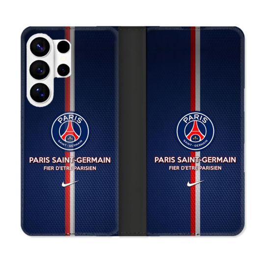 Housse cuir portefeuille Pour Samsung Galaxy S26 Ultra Foot PSG Fier