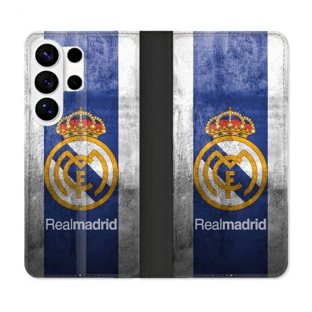 Housse cuir portefeuille Pour Samsung Galaxy S26 Ultra Foot Real Madrid
