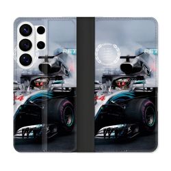 Housse cuir portefeuille Pour Samsung Galaxy S26 Ultra Formule 1 F1 Mercedes Petronas