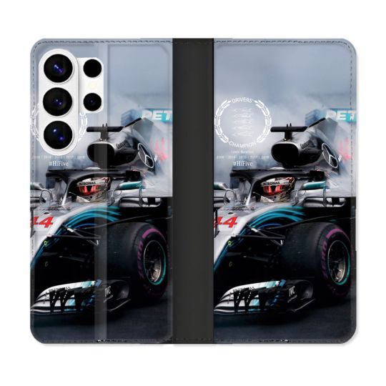 Housse cuir portefeuille Pour Samsung Galaxy S26 Ultra Formule 1 F1 Mercedes Petronas