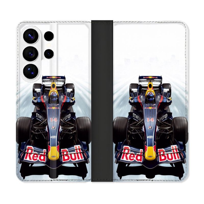 Housse cuir portefeuille Pour Samsung Galaxy S26 Ultra Formule 1 F1 Red Bull
