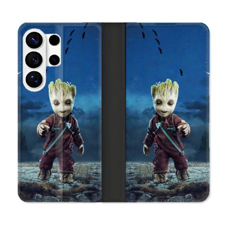 Housse cuir portefeuille Pour Samsung Galaxy S26 Ultra Groot Bleu