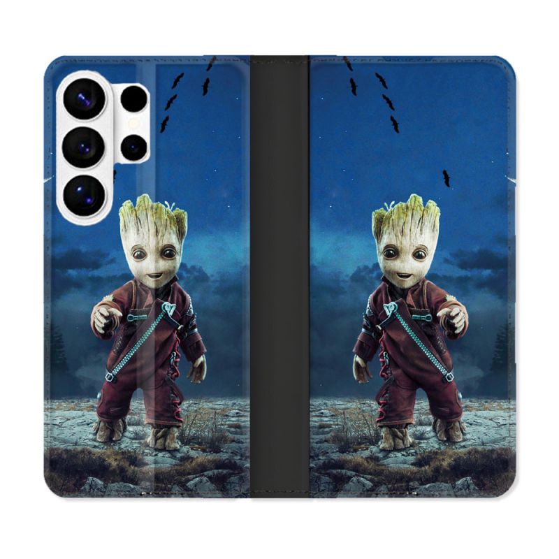 Housse cuir portefeuille Pour Samsung Galaxy S26 Ultra Groot Bleu