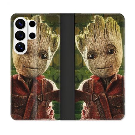Housse cuir portefeuille Pour Samsung Galaxy S26 Ultra Groot Vert