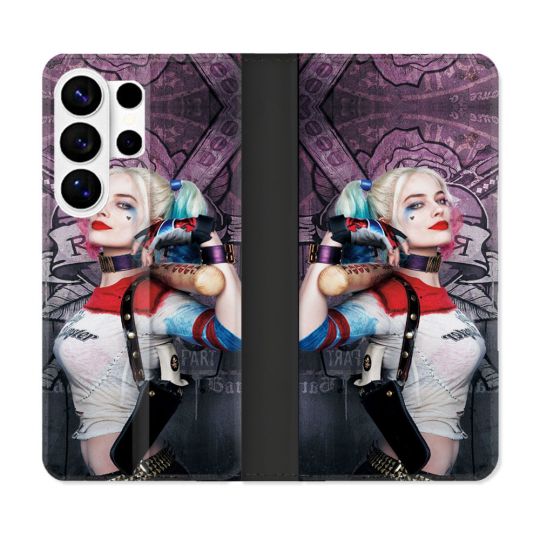 Housse cuir portefeuille Pour Samsung Galaxy S26 Ultra Harley Quinn Batte