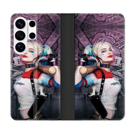 Housse cuir portefeuille Pour Samsung Galaxy S26 Ultra Harley Quinn Batte