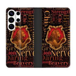 Housse cuir portefeuille Pour Samsung Galaxy S26 Ultra Harry Potter Griffondor