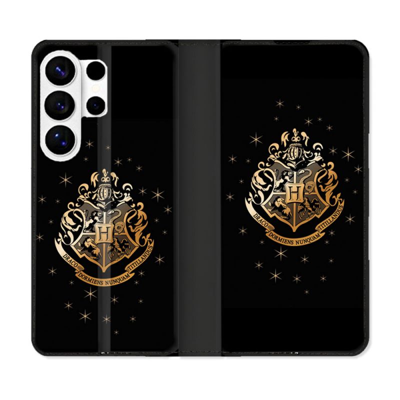 Housse cuir portefeuille Pour Samsung Galaxy S26 Ultra Harry Potter Poudlard