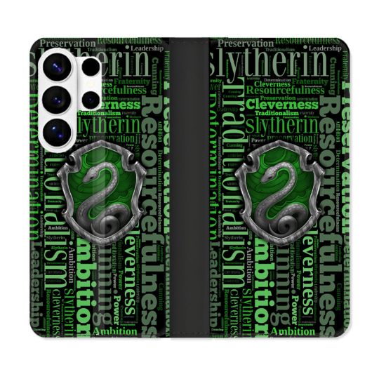Housse cuir portefeuille Pour Samsung Galaxy S26 Ultra Harry Potter Serpentar